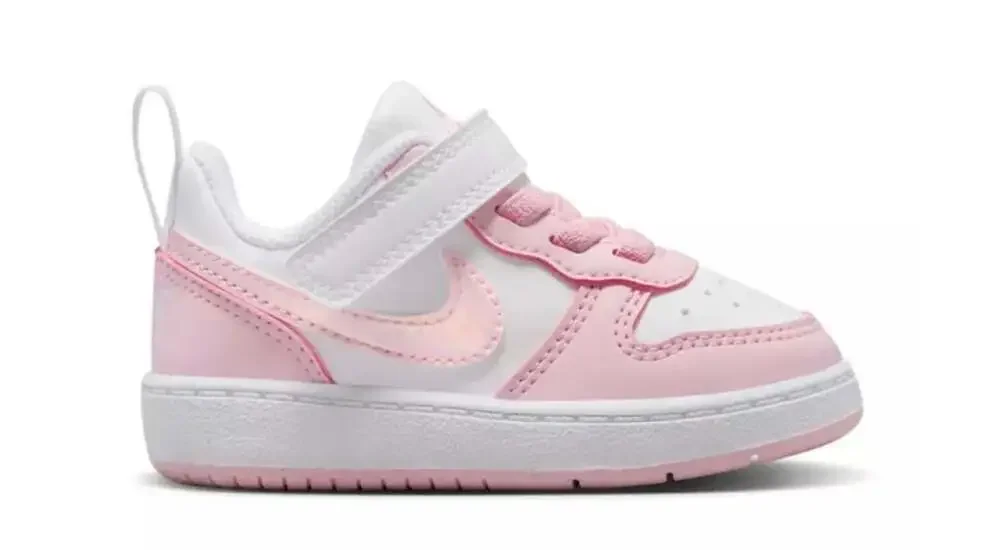 Nike Court Borough Low Recraft Toddler Shoes White/Pink Foam Size 3c